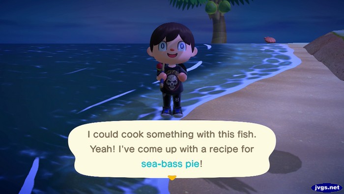 I could cook something with this fish. Yeah! I've come up with a recipe for sea-bass pie!