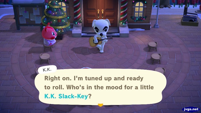 K.K.: Right on. I'm tuned up and ready to roll. Who's in the mood for a little K.K. Slack-Key?