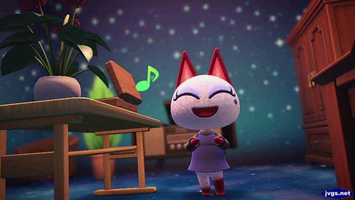 Olivia enjoys her new vacation home.