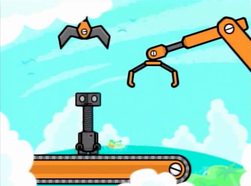 The Screwbot mini-game in Rhythm Heaven Fever.