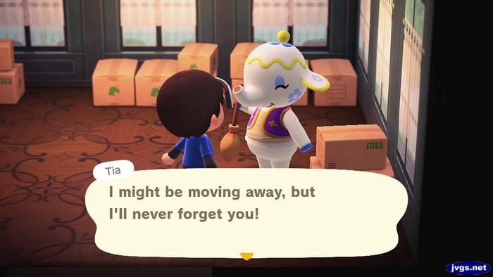 Tia: I might be moving away, but I'll never forget you!
