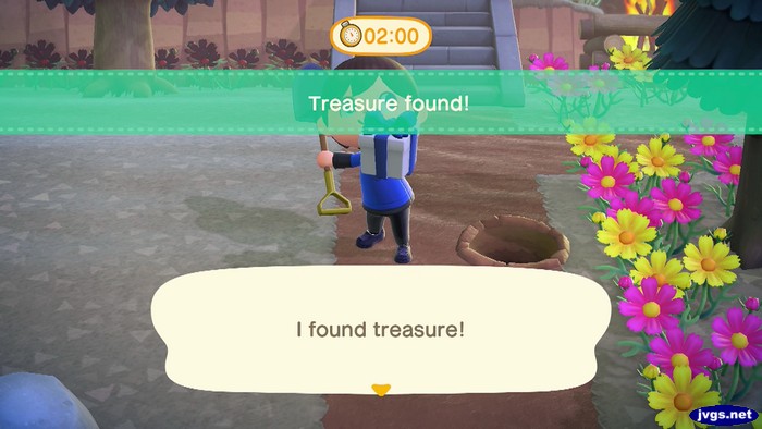 Time remaining 2:00. Treasure found! I found treasure!