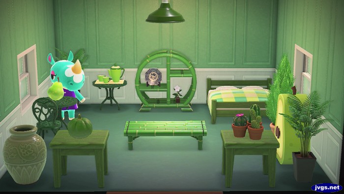 The inside of Azalea's green vacation home in HHP.