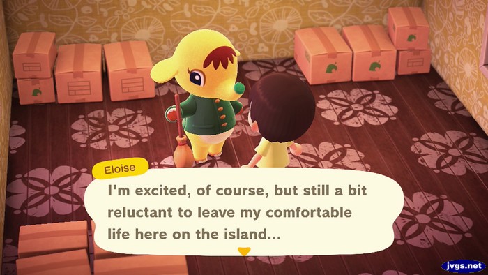 Eloise: I'm excited, of course, but still a bit reluctant to leave my comfortable life here on the island...