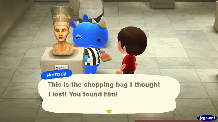 Hornsby: This is the shopping bag I thought I lost! You found him!