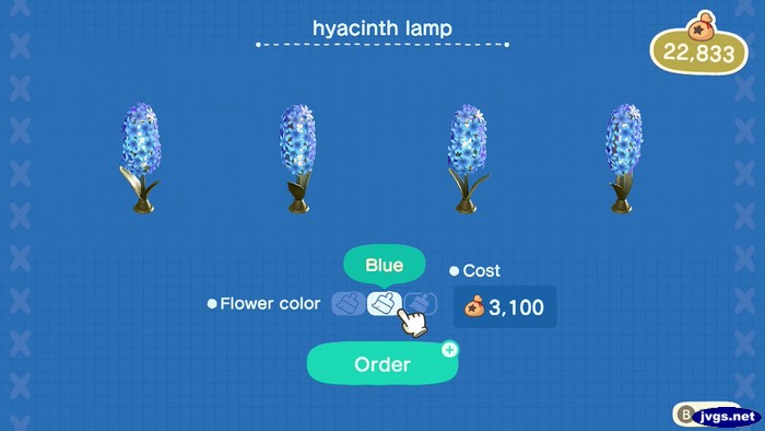 Hyacinth lamp customization: 3,100 bells.