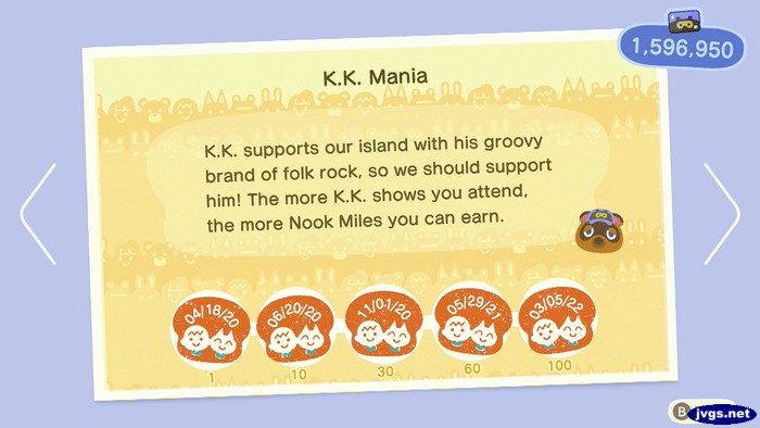 All K.K. Mania goals completed.