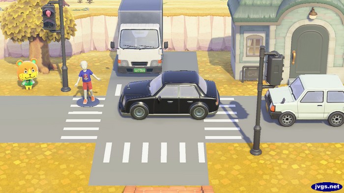 A boy walks into traffic outside of Sheldon's vacation home in Happy Home Paradise.