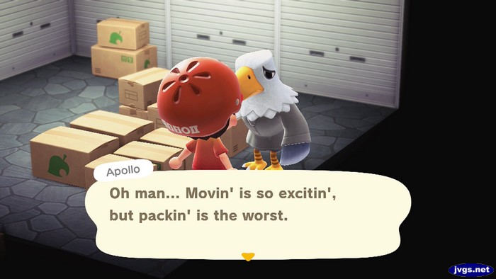 Apollo: Oh man... Movin' is so excitin', but packin' is the worst.