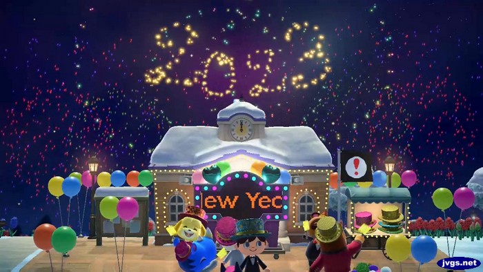 Fireworks spell out 2023 in Animal Crossing: New Horizons.