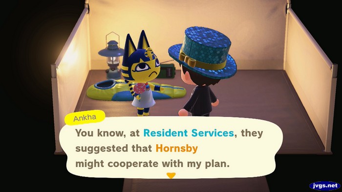 Ankha: You know, at Resident Services, they suggested that Hornsby might cooperate with my plan.