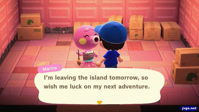 Marina: I'm leaving the island tomorrow, so wish me luck on my next adventure.
