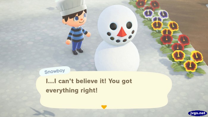 Snowboy: I...I can't believe it! You got everything right!