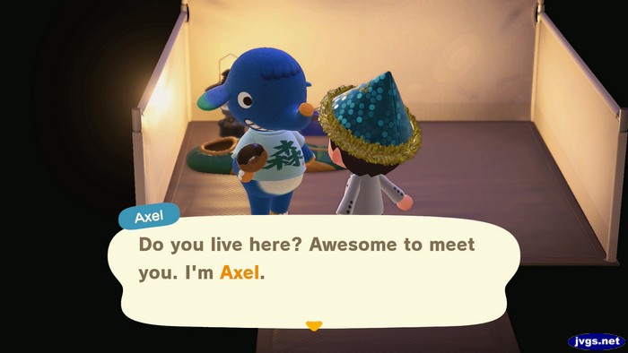 Axel, at the campsite: Do you live here? Awesome to meet you. I'm Axel.