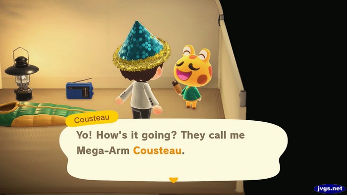 Cousteau: Yo! How's it going? They call me Mega-Arm Cousteau.