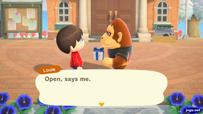 Louie: Open, says me.