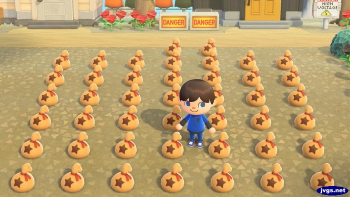 Standing among my money bags!