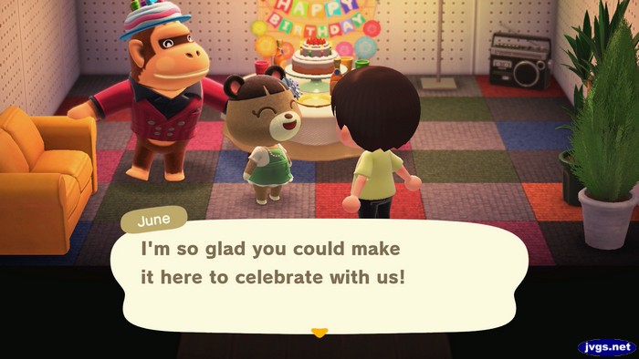 June, at Louie's birthday party: I'm so glad you could make it here to celebrate with us!