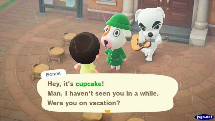 Bones, in the rain: Hey, it's cupcake! Man, I haven't seen you in a while. Were you on vacation?