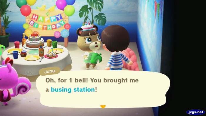 June, at her birthday party: Oh, for 1 bell! You brought me a busing station!