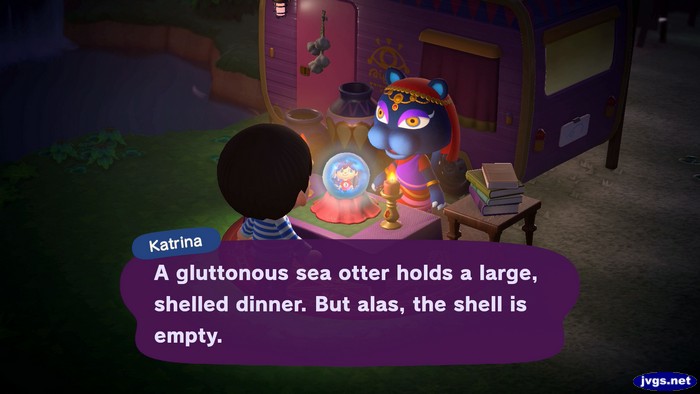 Katrina: A gluttonous sea otter holds a large, shelled dinner. But alas, the shell is empty.