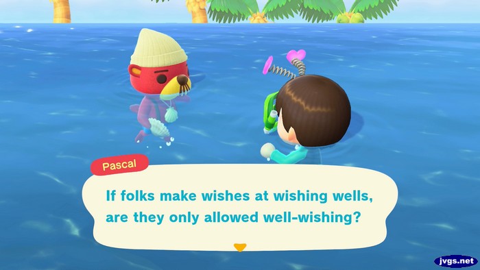 Pascal: If folks make wishes at wishing wells, are they only allowed well-wishing?