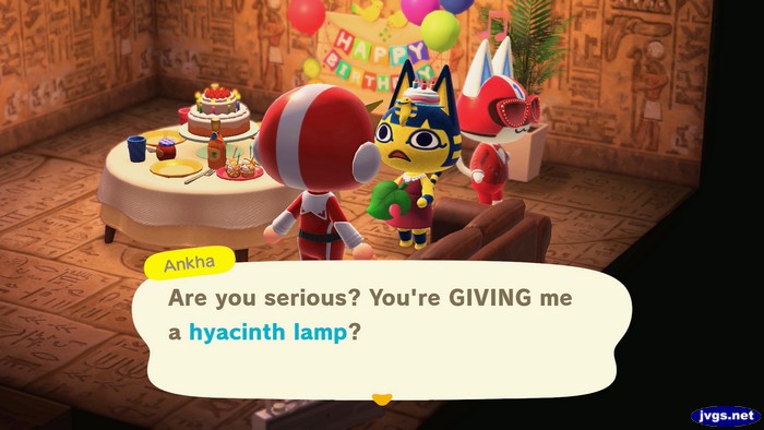 Ankha: Are you serious? You're GIVING me a hyacinth lamp?
