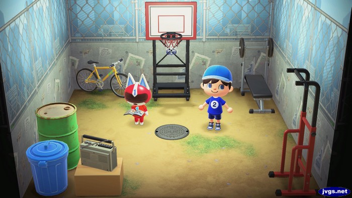 The inside of Kid Cat's house.