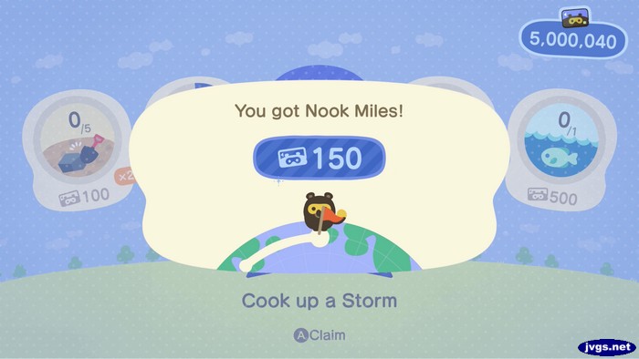 You got Nook Miles! (Balance: 5,000,040)