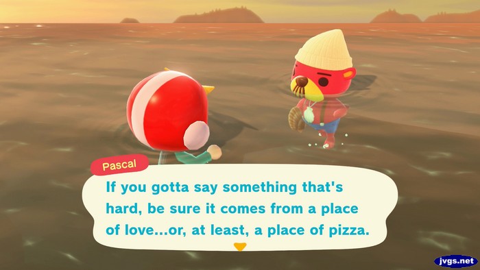 Pascal: If you gotta say something that's hard, be sure it comes from a place of love...or, at least, a place of pizza.
