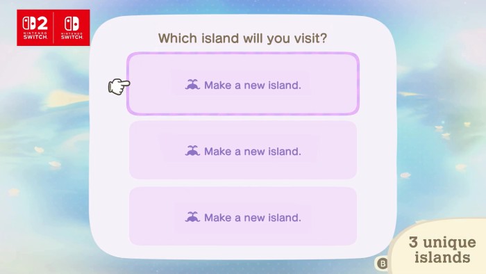 Which island will you visit? Make a new island.