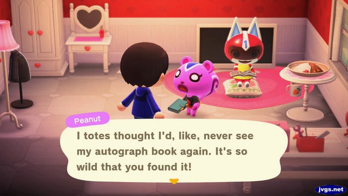 Peanut: I totes thought I'd, like, never see my autograph book again. It's so wild that you found it!