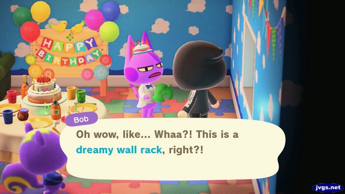 Bob: Oh wow, like... Whaa?! This is a dreamy wall rack, right?!