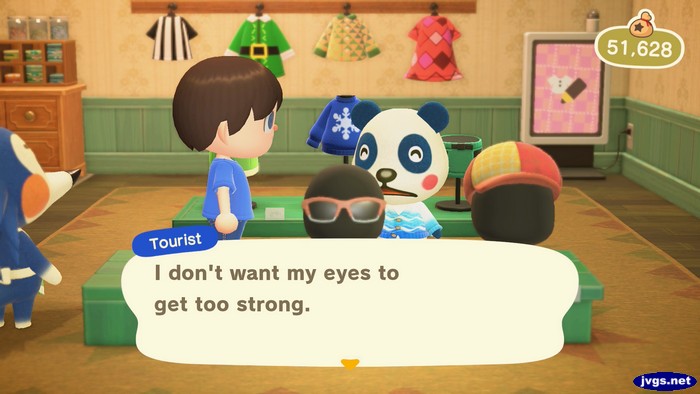 Tourist: I don't want my eyes to get too strong.