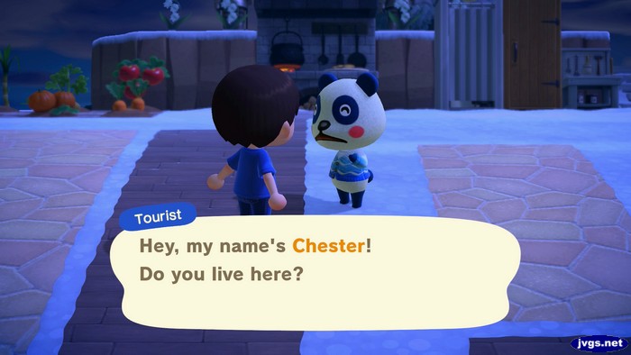 Tourist: Hey, my name's Chester! Do you live here?