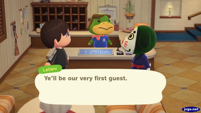 Leilani: Ye'll be our very first guest.