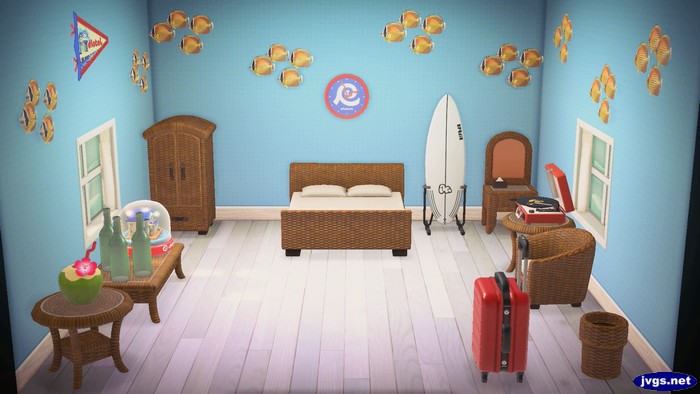 My seaside-themed hotel room.