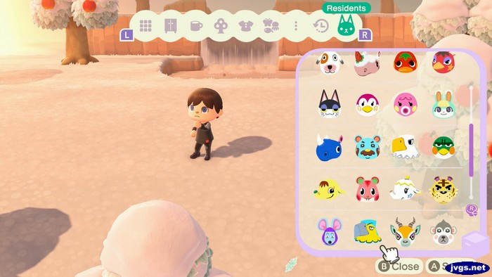 A list of my previous villagers.