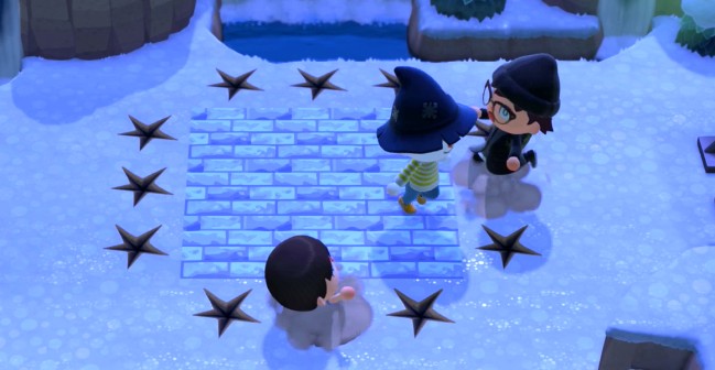 Tsu wins a round of sumo against Jeff and Sam.