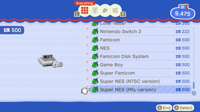 Items available from Grams: Nintendo Switch 2, Famicom, NES, Famicom Disk System, Game Boy, Super Famicom, Super NES (NTSC version), Super NES (PAL version).