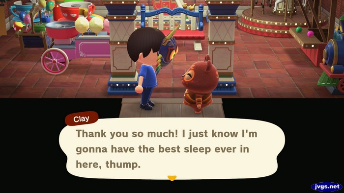 Clay: thank you so much! I just know I'm gonna have the best sleep ever in here, thump.