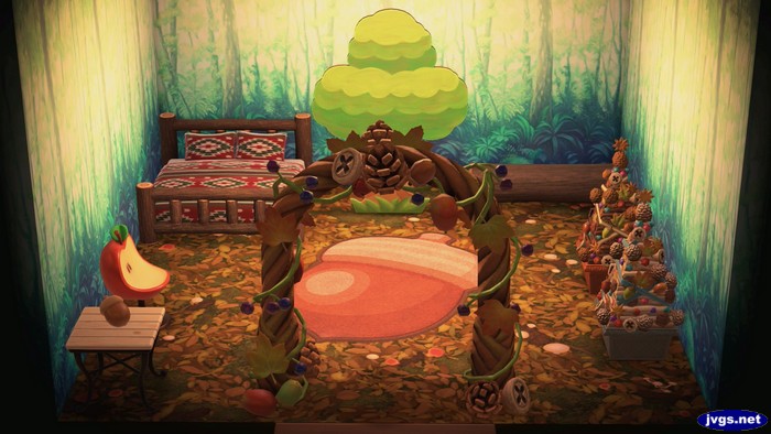 An acorn themed hotel room for Cally.