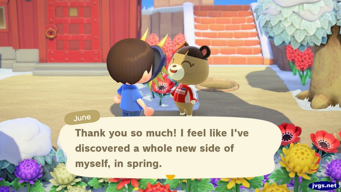 June: Thank you so much! I feel like I've discovered a whole new side of myself, in spring.