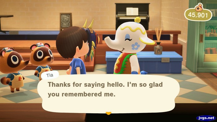 Tia: Thanks for saying hello. I'm so glad you remembered me.