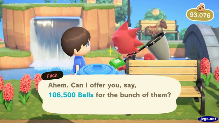 Flick: Ahem. Can I offer you, say, 106,500 bells for the bunch of them?