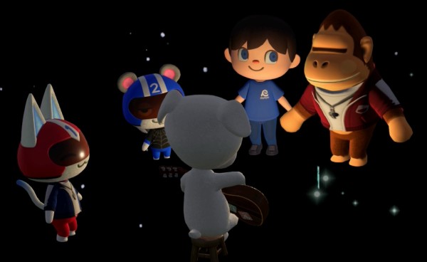 Kid Cat, Agent S, Jeff, and Louie enjoy a K.K. Slider show.