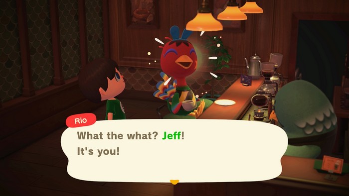 Rio, in the Roost: What the what? Jeff! It's you!