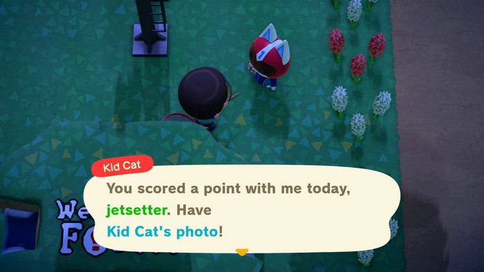 Kid Cat: You scored a point with me today, jetsetter. Have Kid Cat's photo!