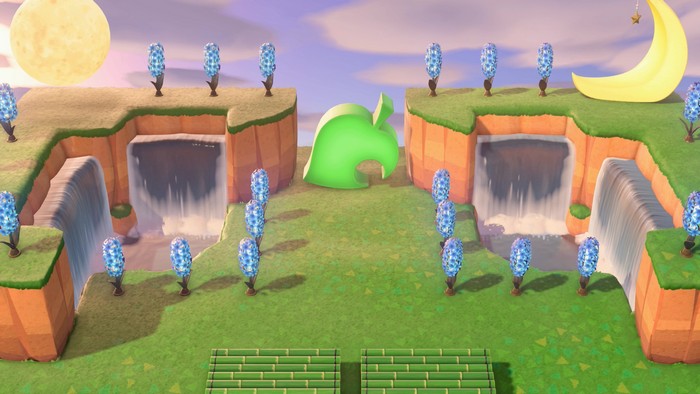 My leaf statue near the moons of my stargazing area.