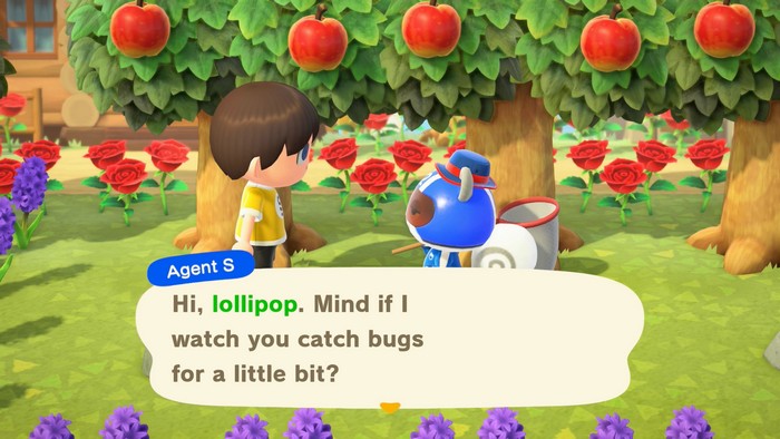 Agent S: Hi, lollipop. Mind if I watch you catch bugs for a little bit?